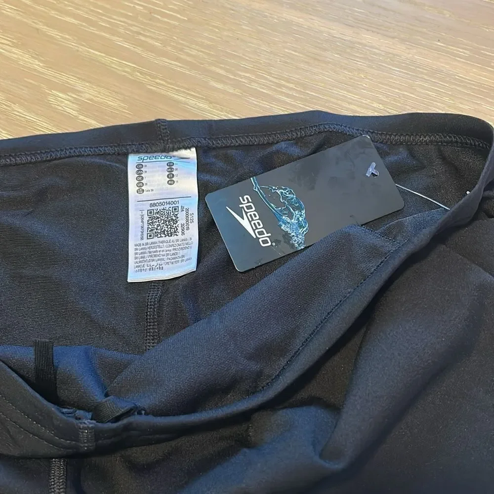 Speedo Men's Swimsuit Jammer Endurance+ Solid Black, Size 38, NWT